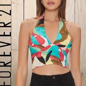 FOREVER 21 - HALTER TIE CROP TOP ( Small )